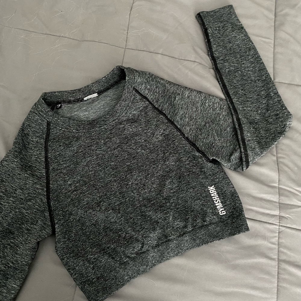 Adapt Marl Seamless Long Sleeve Crop Top